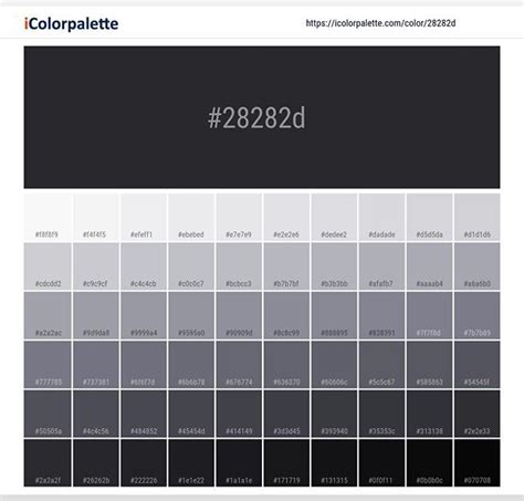 Hex Color Code #28282d | Pantone 19-4007 Tcx Anthracite color ...