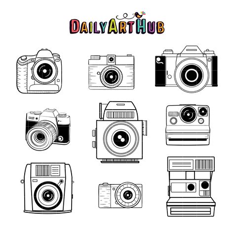 Camera Drawing Clip Art Set – Daily Art Hub // Graphics, Alphabets & SVG