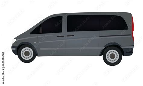 Van. side view. vector illustration Stock Vector | Adobe Stock