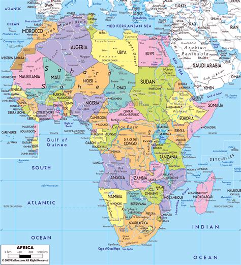 Africa Political Map With Capitals - United States Map