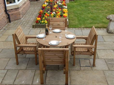 1.1 Metre Round Table & 4 Chairs » Staffordshire Outbuildings | Garden ...