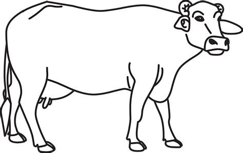 Animals Black and White Outline Clipart - buffalo-female-black-outline-clipart - Classroom Clipart