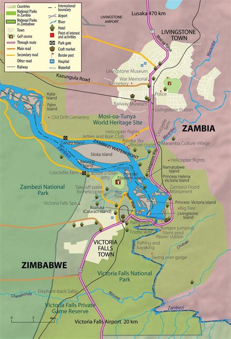 Livingstone Zambia map - Map of livingstone town Zambia (Eastern Africa - Africa)