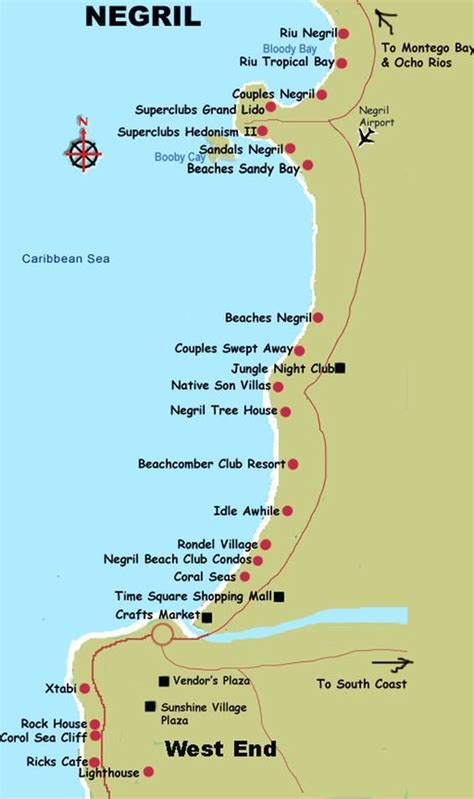 Negril Coastal Map - negril jamaica | Negril jamaica, Negril, Jamaica ...