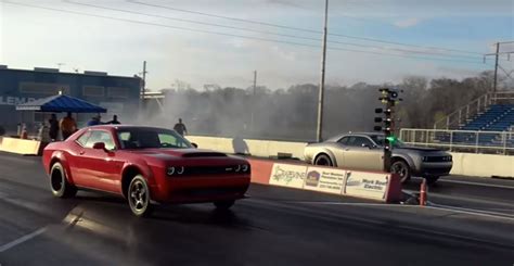 Dodge Demon Drag Races Another Dodge Demon, All Hell Breaks Loose ...