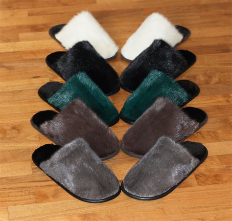 Slippers Women Real Fur Green Mink Fur Mink fur Indoor | Etsy