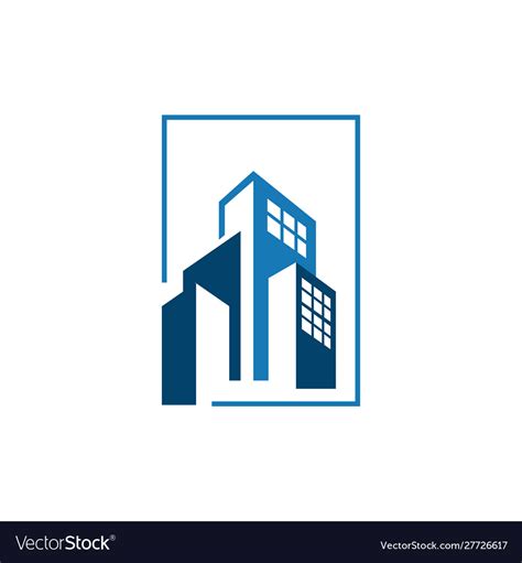 Corporate business building logo graphic style Vector Image