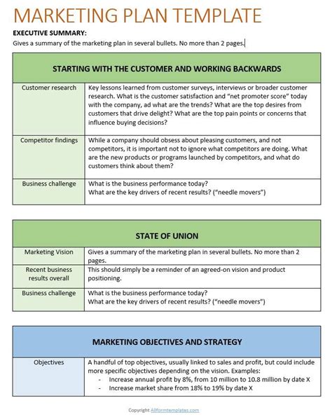 Free marketing plan template (inspired by the top-ranked marketing school) | Marketing plan ...