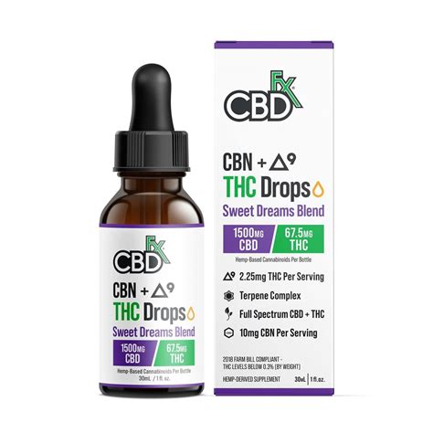 CBDfx: CBN + Delta-9 THC Drops: Sweet Dreams Blend (1500-6000mg) | Leafly