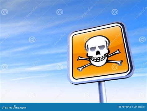 Danger skull sign stock illustration. Illustration of cloud - 7679012