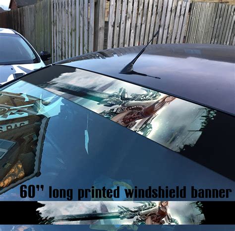 60" Anime Steampunk Blade Girl Manga Sexy Sun Strip Printed Windshield ...