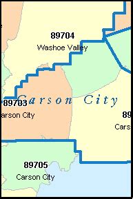 CARSON CITY County, Nevada Digital ZIP Code Map