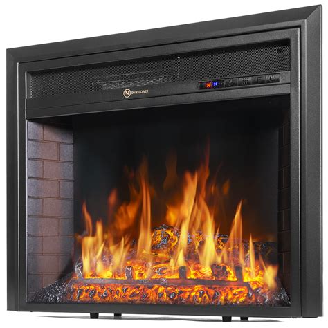 Barton Insert Electric Fireplace Flame Stove Adjustable Flame Timer Firebox Logs w/ Remote ...