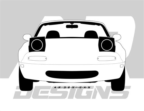 Mazda Miata 1990 Front, PNG, JPG, SVG - Etsy Israel