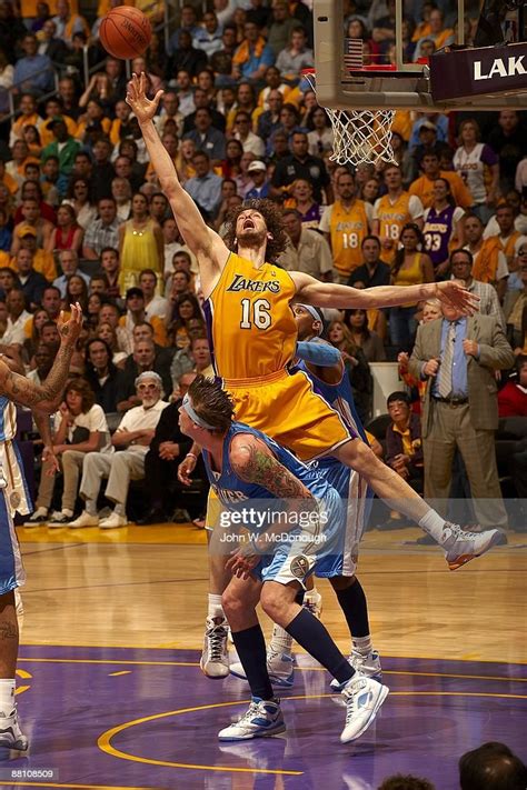 Los Angeles Lakers Pau Gasol in action vs Denver Nuggets. Game 1. Los ...