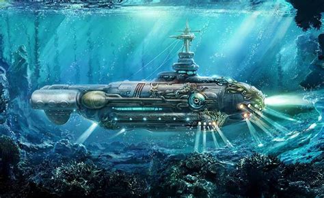 Free shipping! Home Art Wall Decor nautilus submarine Oil Painting ...