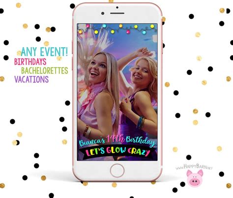 Snapchat Geofilter Neon Snapchat Filter Glow Party Snapchat - Etsy