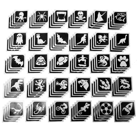 Buy Boys Glitter Tattoo Stencil Bulk Pack x 120 Stencils - Popular Boys Designs, kids temporary ...