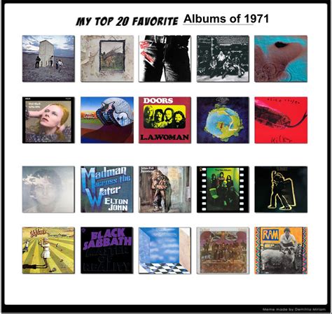 Top 20 Albums of 1971 by Matthiamore on DeviantArt