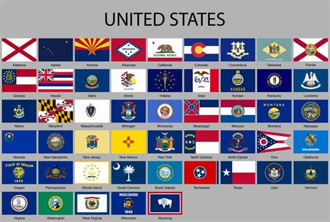 all Flags of the United States of America 21806985 Vector Art at Vecteezy