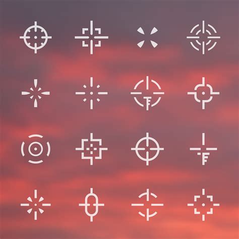 crosshairs set, different sights, elements for interfaces and game ...