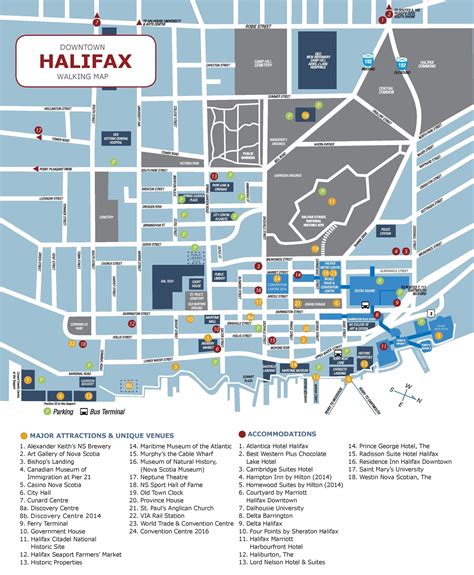 Halifax hotels and sightseeings map - Ontheworldmap.com