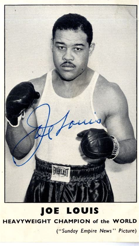 LOUIS JOE: (1914-1981) American Boxer, World Heavyweight Champion 1937-49. Vintage signed 3 x 5 ...