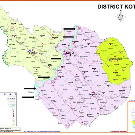 Map of district Kotli AJK showing different sampling sites of the... | Download Scientific Diagram