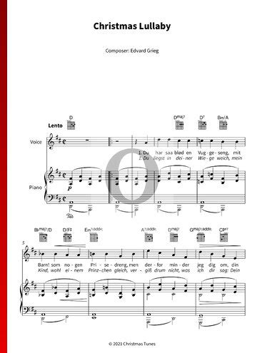 Christmas Lullaby (Edvard Grieg) Piano Sheet Music - OKTAV