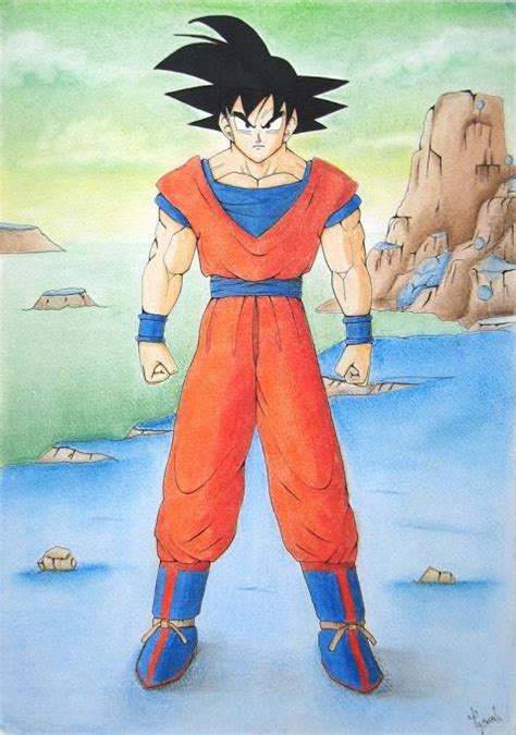 Goku Fan art. Fairy-tale characters. Drawings. Pictures. Drawings ideas for kids. Easy and simple.