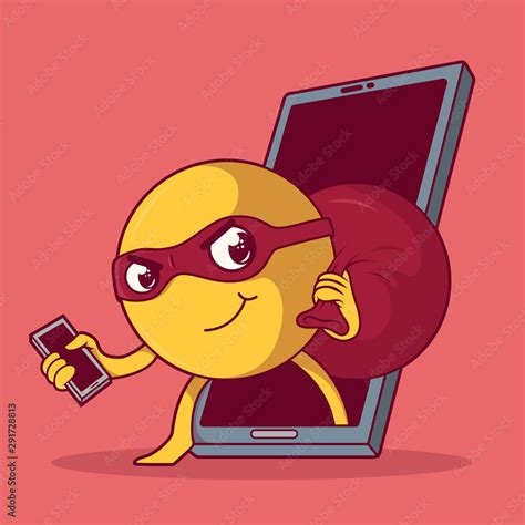 Burglar Emoji vector illustration. Piracy, hacker, emoji design concept ...