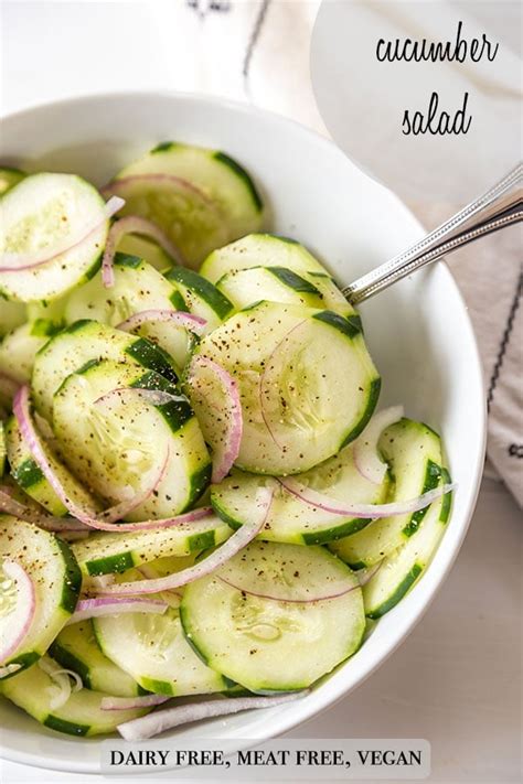 Easy Vinegar Cucumber Salad - Veganosity