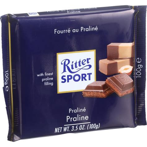 Ritter Sport Chocolate Bar - Milk Chocolate - Praline Filling - 3.5 oz ...