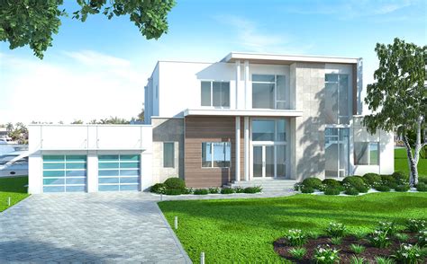 Contemporary House Plan with Upstairs and Downstairs Outdoor Space ...