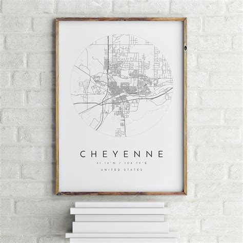 Cheyenne City Map Map of Cheyenne Home Town Map City Map | Etsy