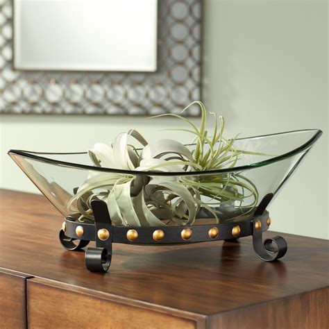 Free 2-day shipping. Buy Kensington Hill Rayden 23 1/4" Wide Decorative Glass Bowl with Studded ...