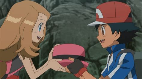 Ash giving Serena back her hat back (during one of the Summer Camp episodes) | Pokemon ash and ...