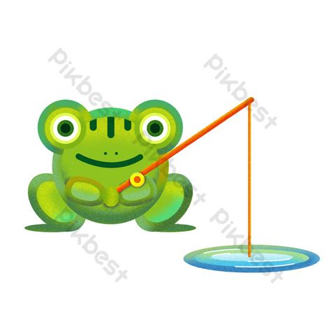 Frog Fishing Cartoon Illustration PNG Images | PSD Free Download - Pikbest