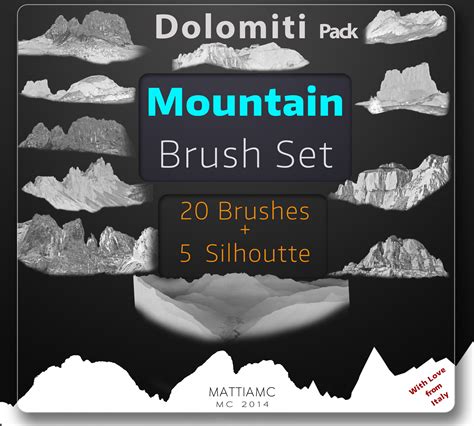 Mountain Brush Set Pack - Dolomiti 25 Brushes by MattiaMc on DeviantArt