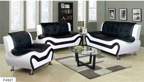 F4501 – Black & White Ceccina Modern Leather Sofa, Loveseat, and Chair – All Nations Furniture