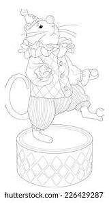 Cartoon Cute Mouse Clown Juggle Balls Stock Vector Royalty Free  sketch template