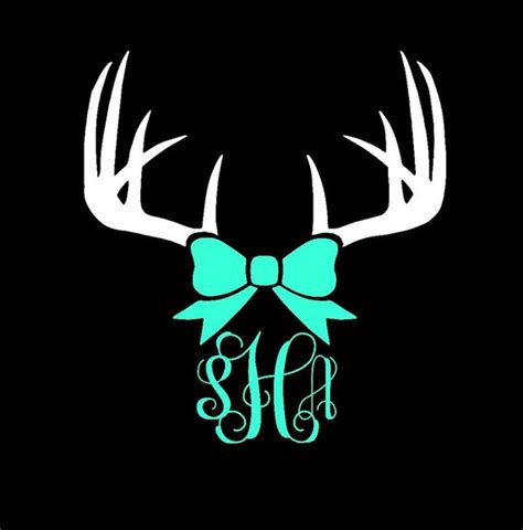 Deer Antler Monogram Antler Monogram Decal by CountryCottageGC