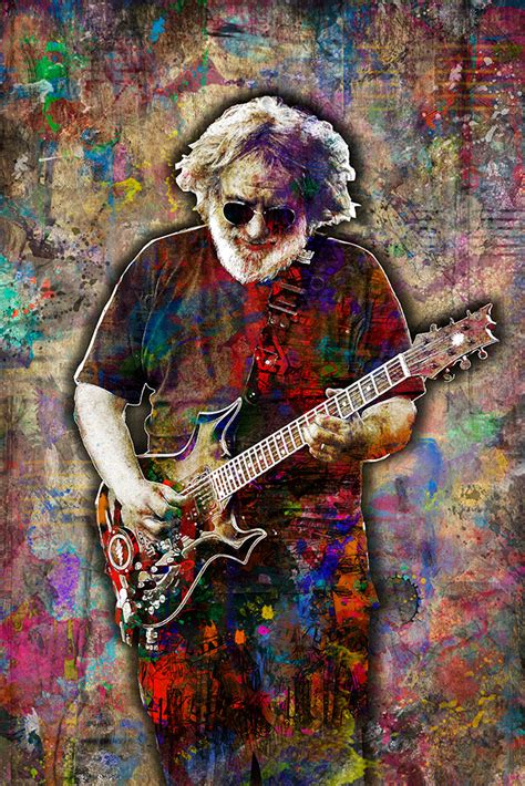 Jerry Garcia Poster, Jerry Garcia Portrait Gift, Grateful Dead Colorfu – McQDesign