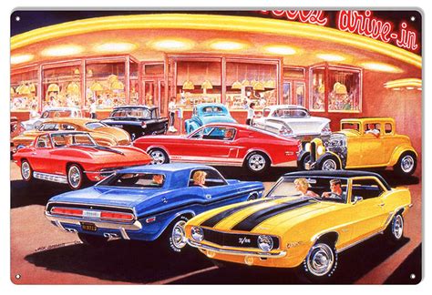 Classic Muscle Cars Reproduction Garage Shop Sign By Jack Schmitt12x18 ...