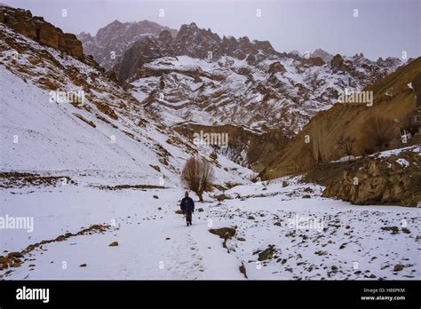 Ladakh Winter Trek Stock Photo - Alamy