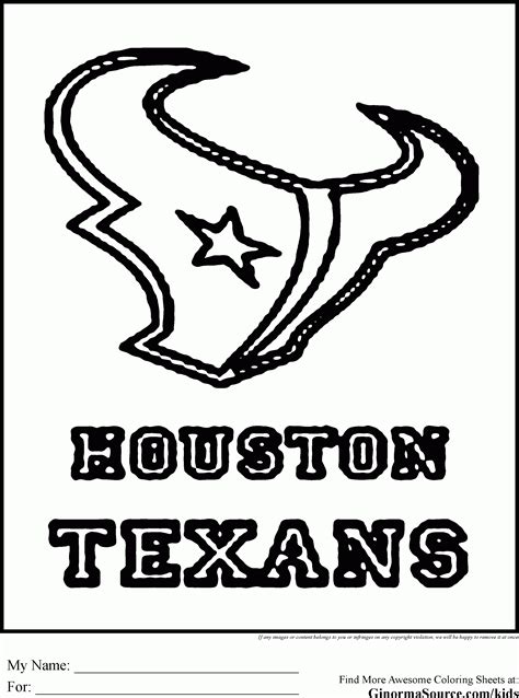 Texans Football Coloring Pages Coloring Pages