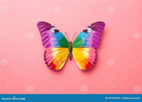 Butterfly Painted Painted Like Rainbow Stock Photo - Image of elegance, colors: 297350552