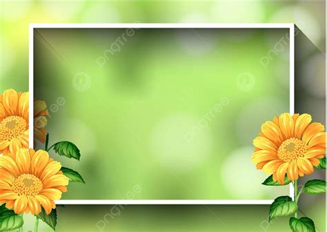 Border Template With Yellow Flowers Backdrop Template Garden Vector, Backdrop, Template, Garden ...