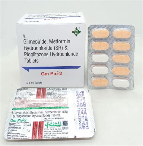 Glimepiride 2mg, Metformin Hcl 500mg(SR) , Pioglitazone Hcl 15mg Tablets at Rs 880 in Mohali