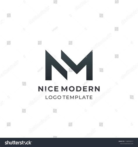 Nm Monogram Two Letters N M Stock Vector (Royalty Free) 1188009517 ...